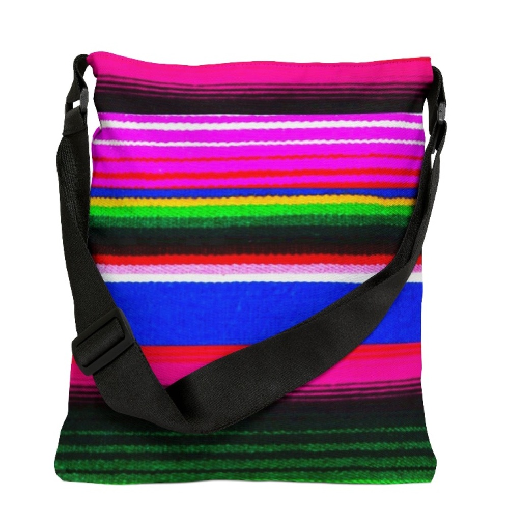 Adjustable Crossbody Purse 18” Serape stripes / 16” Black Floral / Messenger Bag